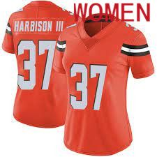 Women Cleveland Browns 37 Tre Harbison Nike Orange Game NFL Jersey